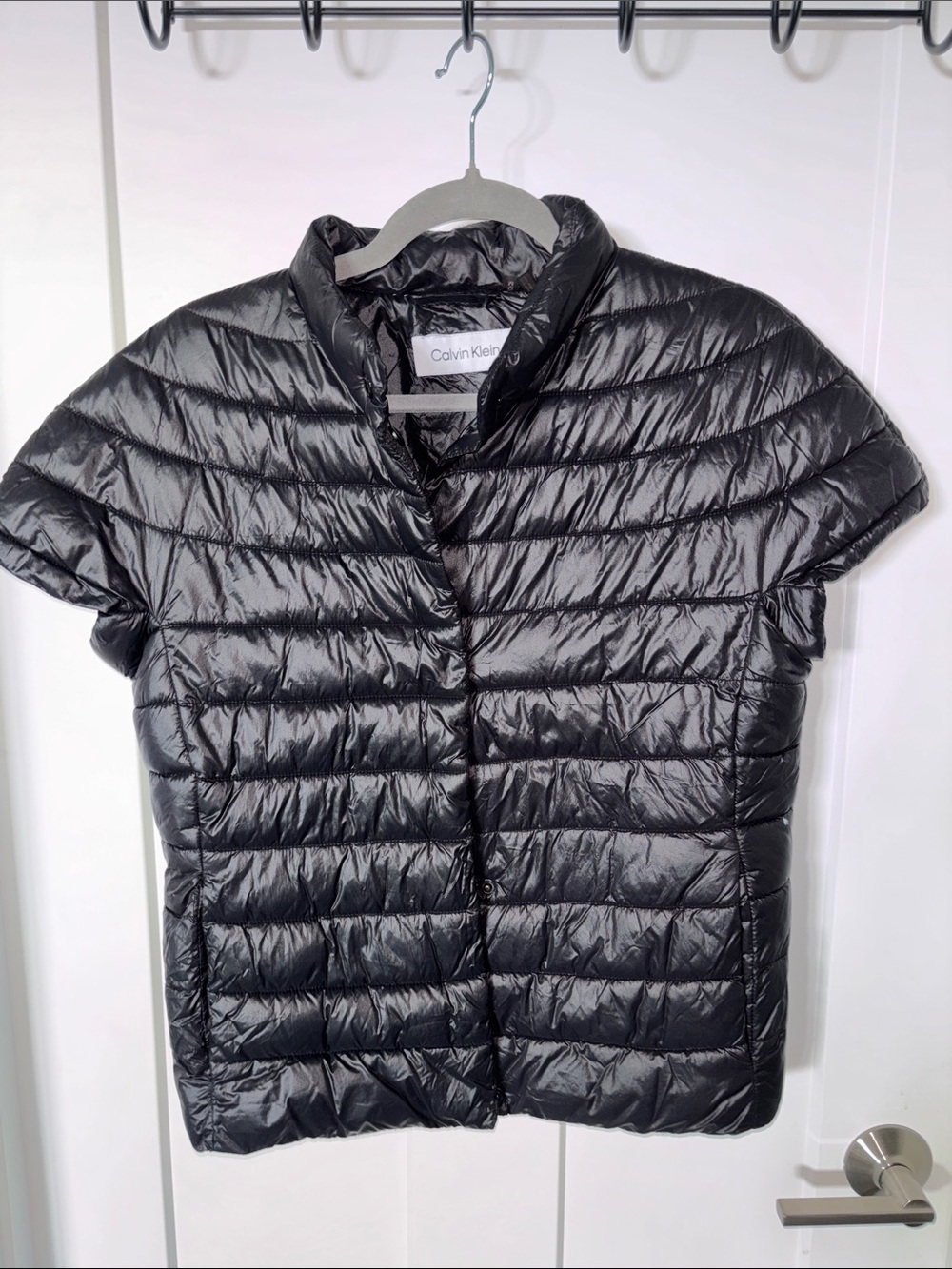 Calvin Klein Black Short-Sleeve Packable Puffer Jacket